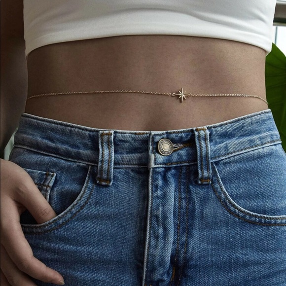 mam262 Jewelry - Gold star design waist chain